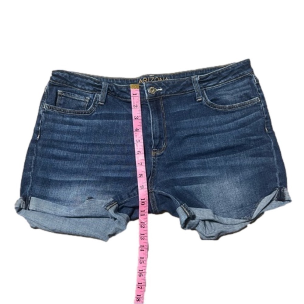 Arizona Jeans Rolled Hem Denim Blue Jean Shorts Cotton Spandex Junior Size 17 - Picture 8 of 12